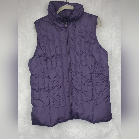 Lane Bryant Purple Down Feathers puffer Quilted Vest size 14/16 - Picture 1 of 12